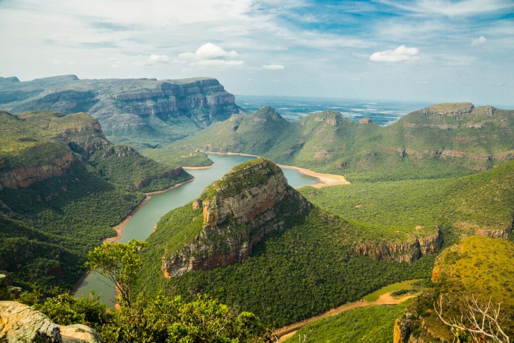 Africa landscape photography of mountains under blue sky